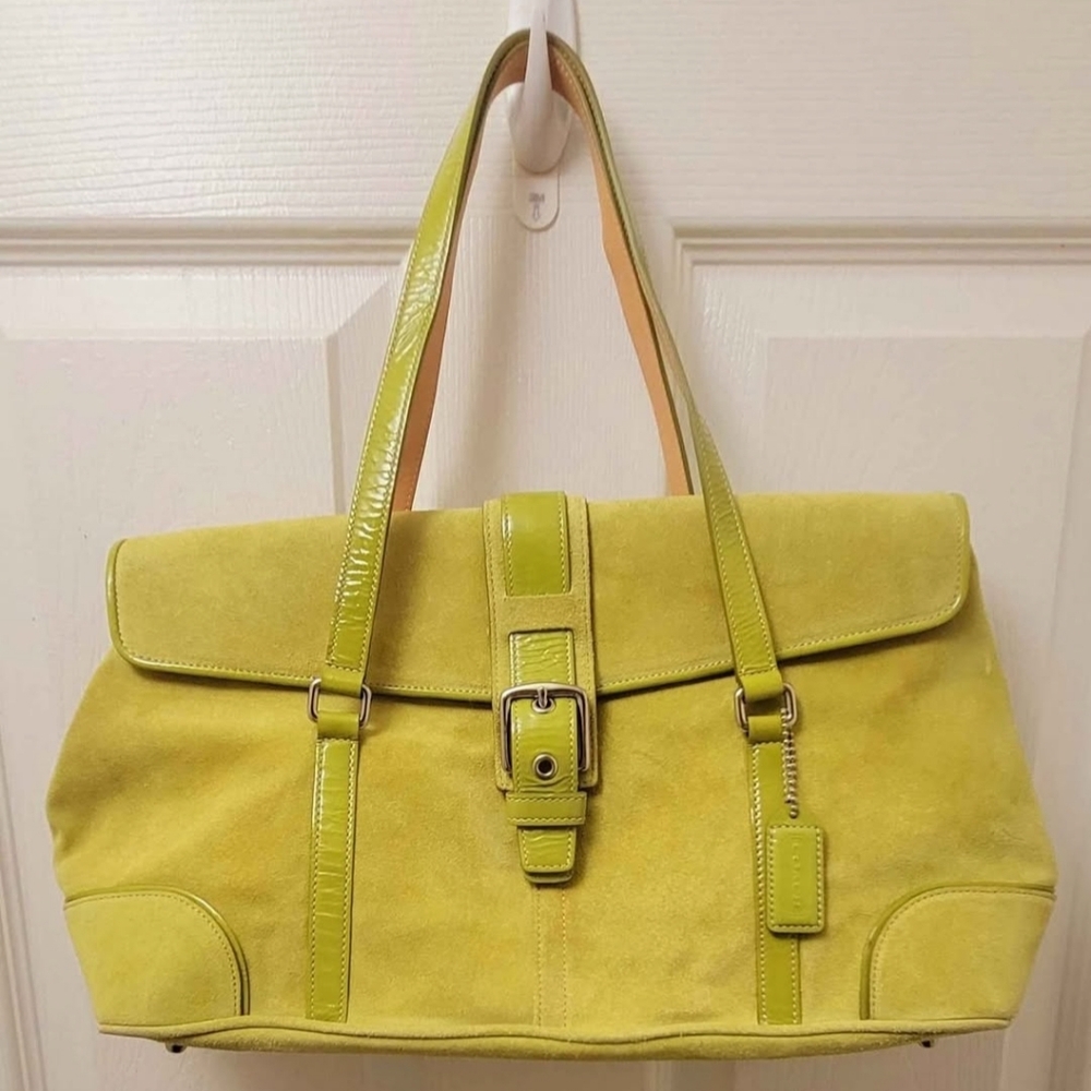 Coach Hampton Lime Green Suede